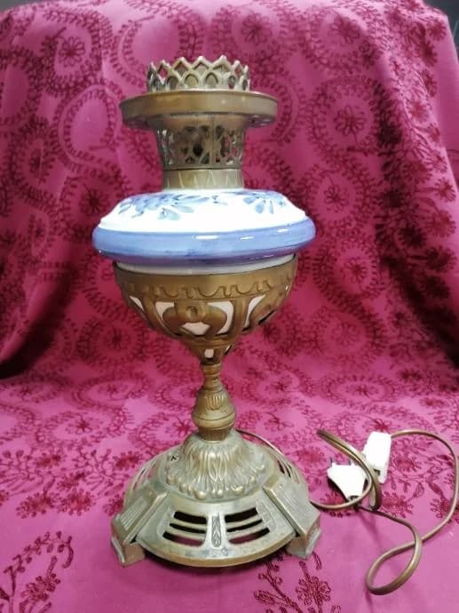Art Deco lampa od bronce i keramike